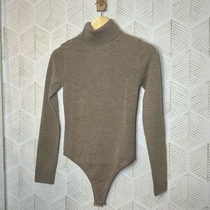 🔆 One Grey Day 100% Merino Wool Laguna Merino Turtleneck Bodysuit - XS